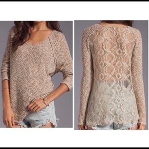 Free people poppyseed yarn pullover sweater.